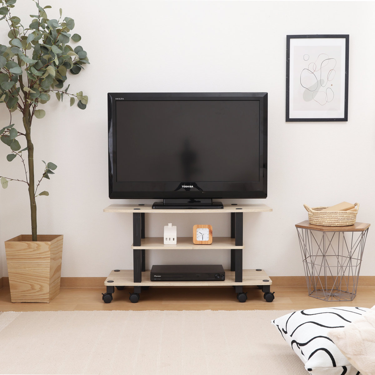 不二貿易（Fuji Boeki） テレビ台 幅80cm 工具不要 キャスター付 FIT