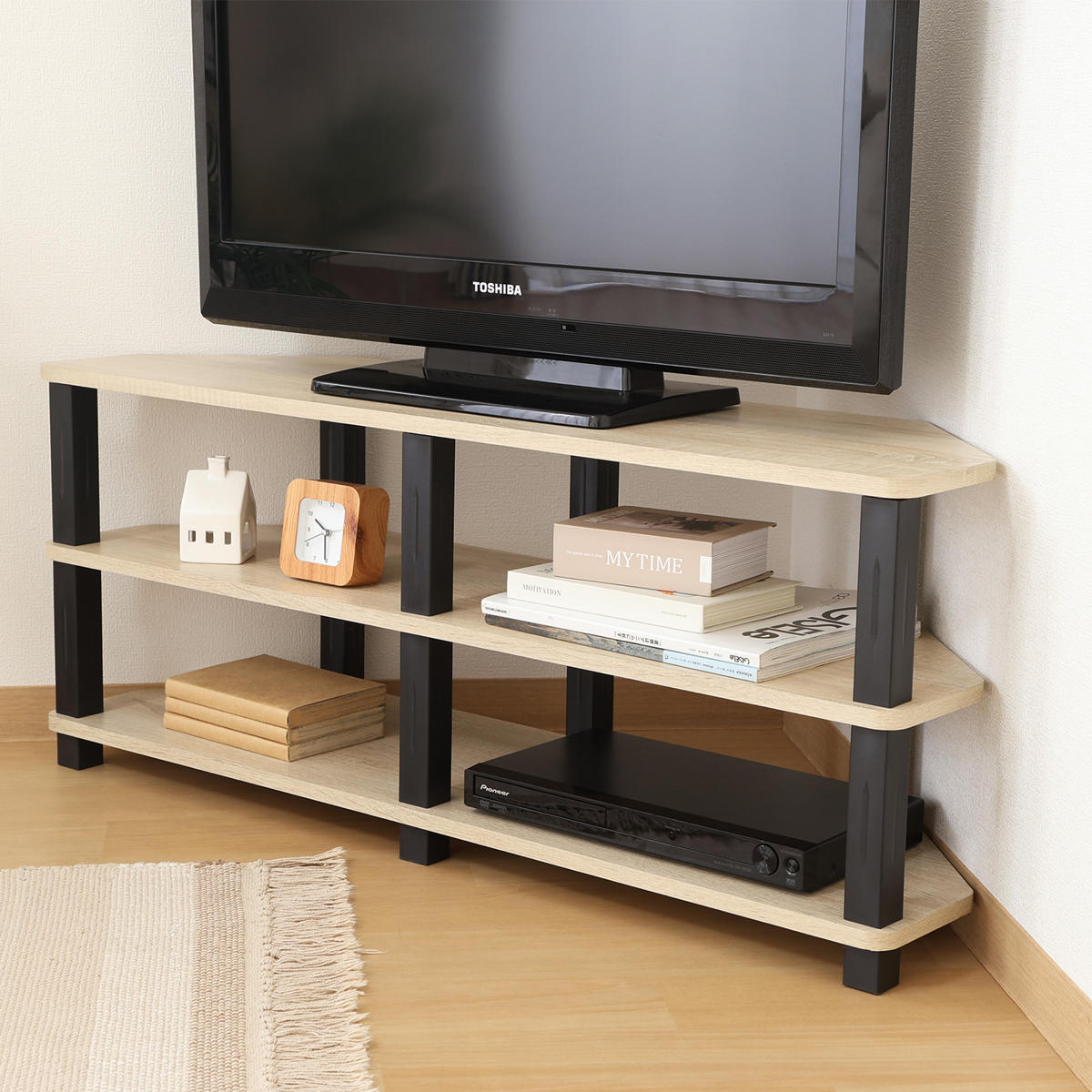 不二貿易（Fuji Boeki） コーナーテレビ台 幅100cm 工具不要 FIT （ TV