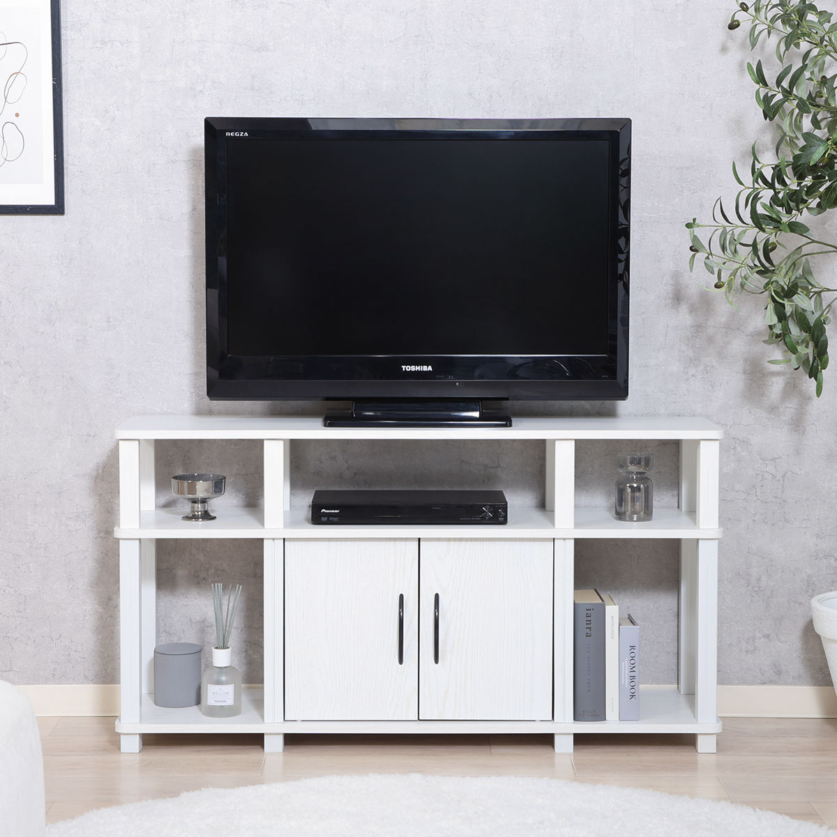 不二貿易（Fuji Boeki） テレビ台 幅110cm 扉付き 簡単組立 FIT （ TV