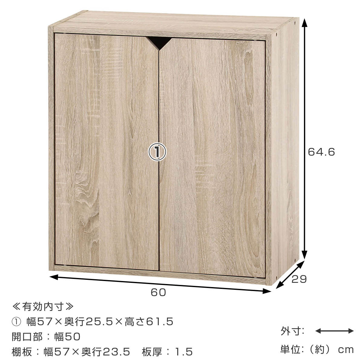 不二貿易（Fuji Boeki） 連結可能 収納ボックス 幅60cm 前面扉タイプ