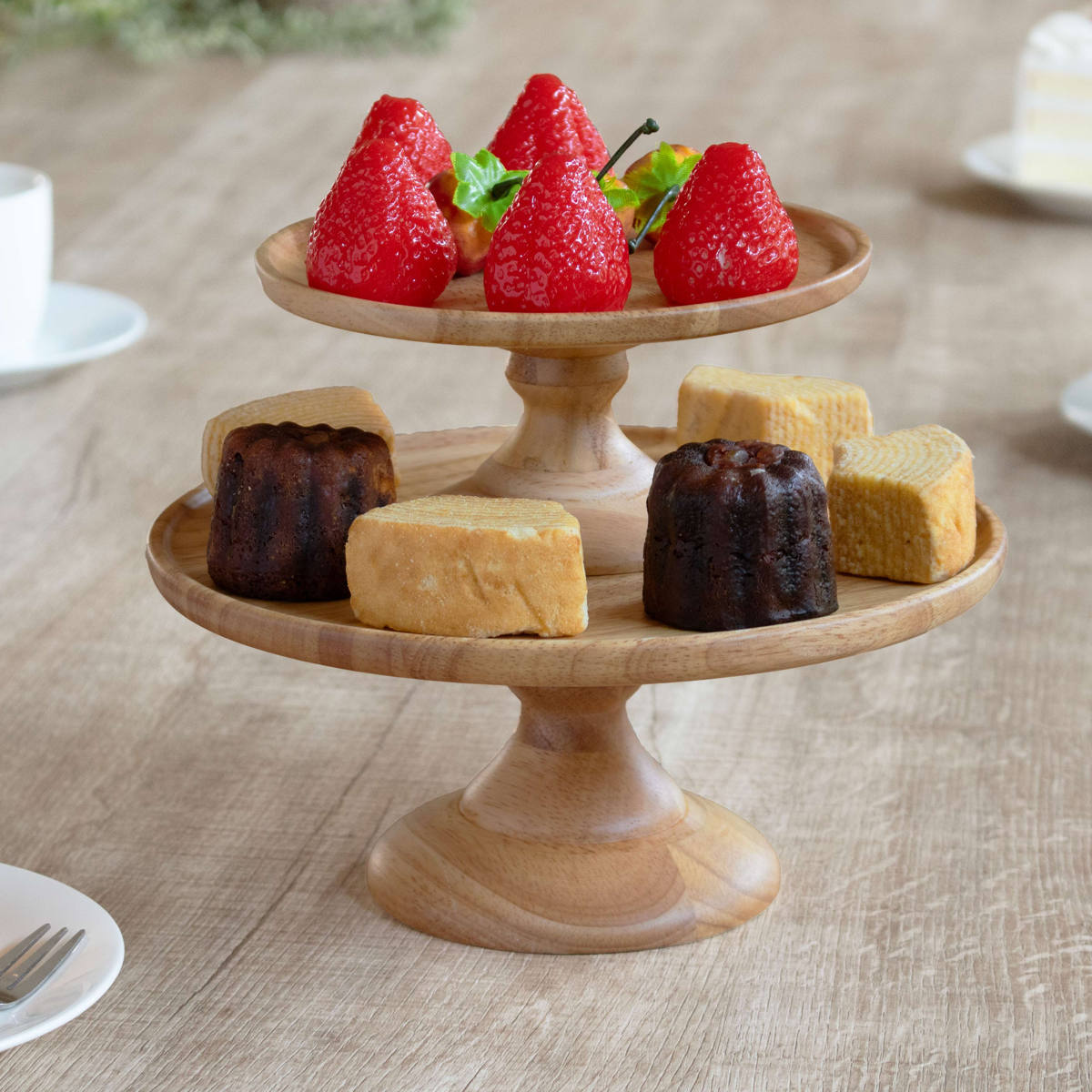 ラバーウッド コンポートディッシュ SS 直径12cm ナチュラル （ 木製