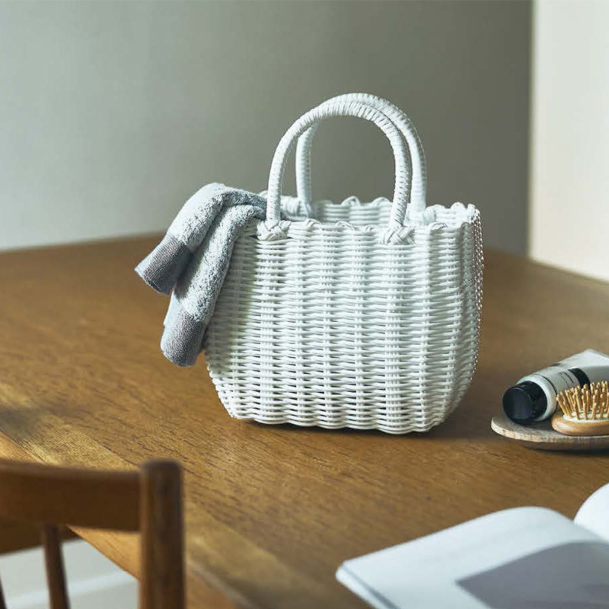 バスケット al.atte 客室用の洗える抗菌湯かごS （ バッグ 鞄 小物入れ