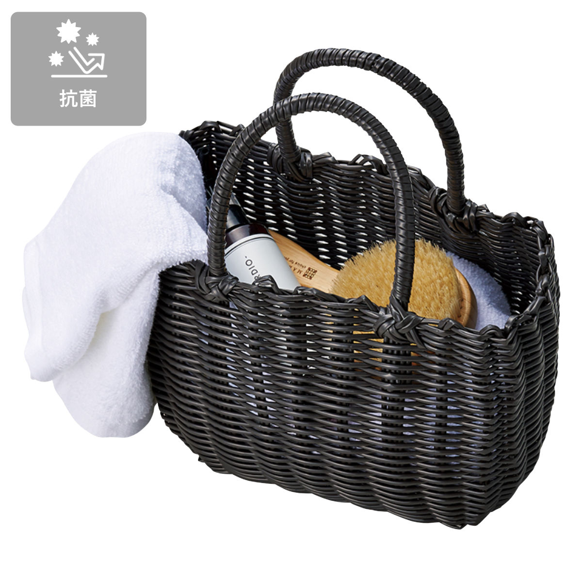 バスケット al.atte 客室用の洗える抗菌湯かごS ナチュラル （ バッグ