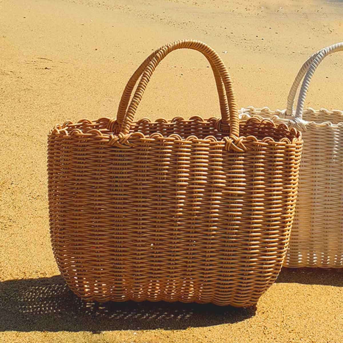 バスケット al.atte 客室用の洗える抗菌湯かごL ナチュラル （ バッグ