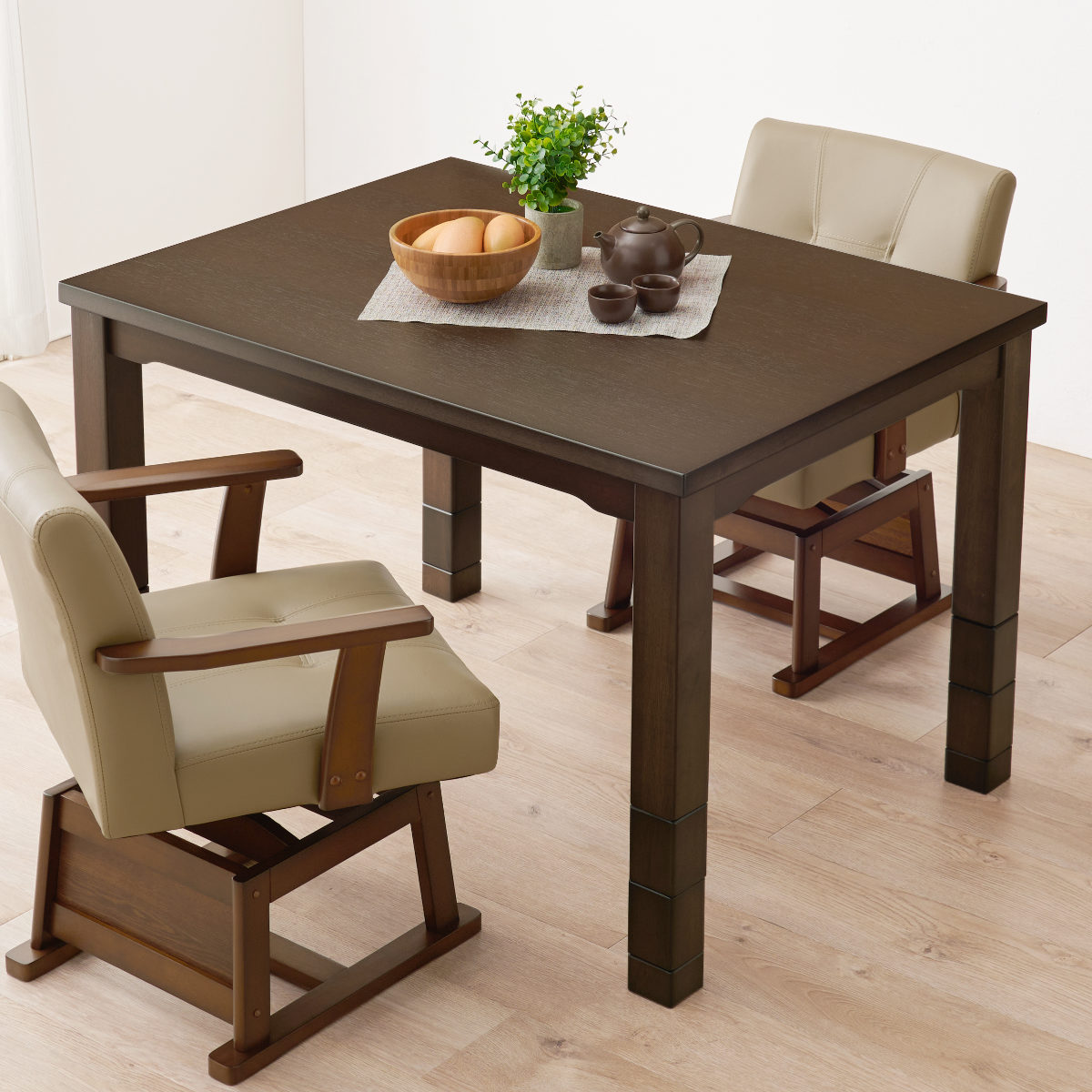 HAGiHARA（萩原） ダイニングこたつ 継脚 幅105cm こたつテーブル