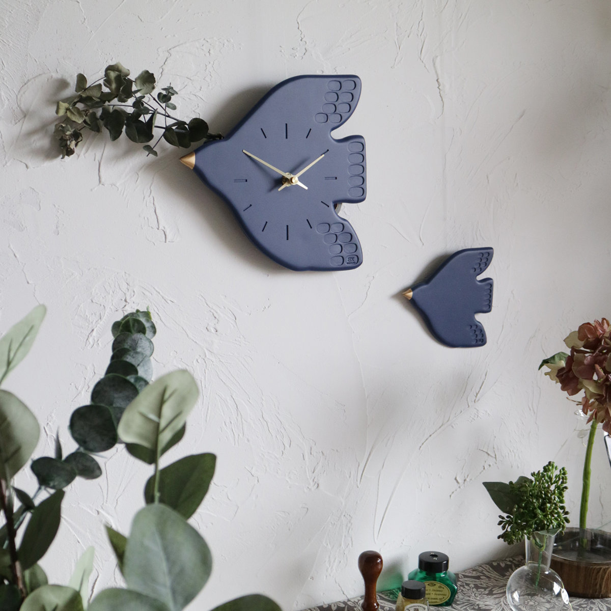 掛け時計 Welcome Bird Wall Clock （ 鳥 親子 静音 スイープ