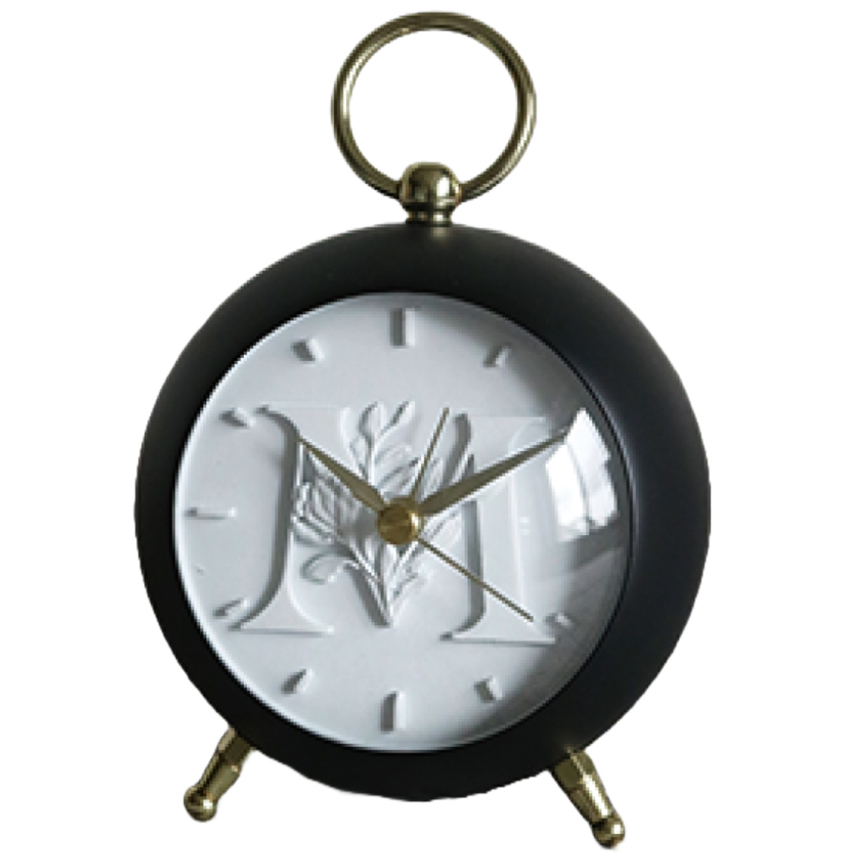目覚まし時計 イニシャル 連続秒針 Initial Alarm Clock （ アラーム