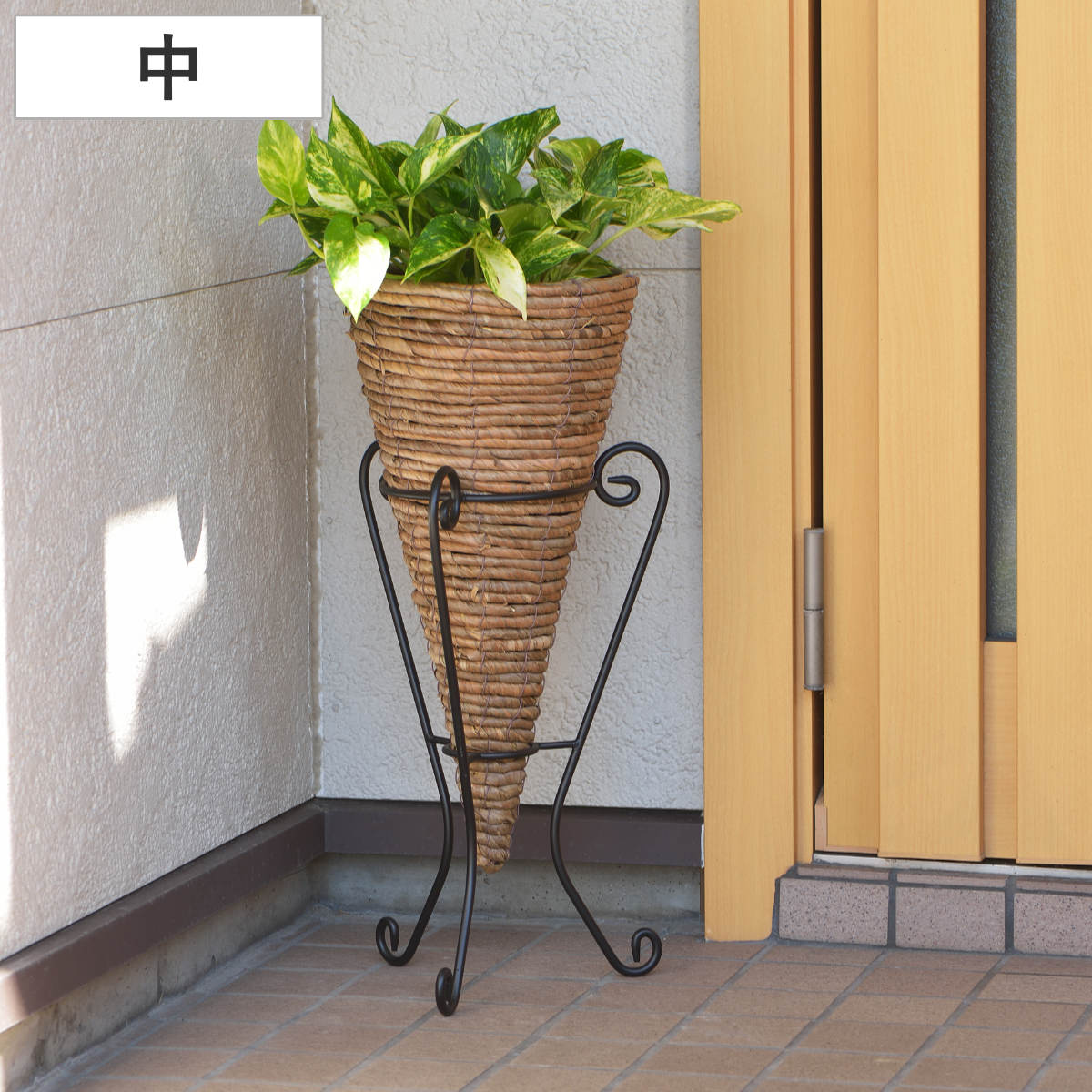 フラワースタンド 心春 ナチュラポットスタンド 中 （ 植木鉢 プランター スタンド ガーデニング用品 花台 鉢置き プランターカバー プランツカバー ）