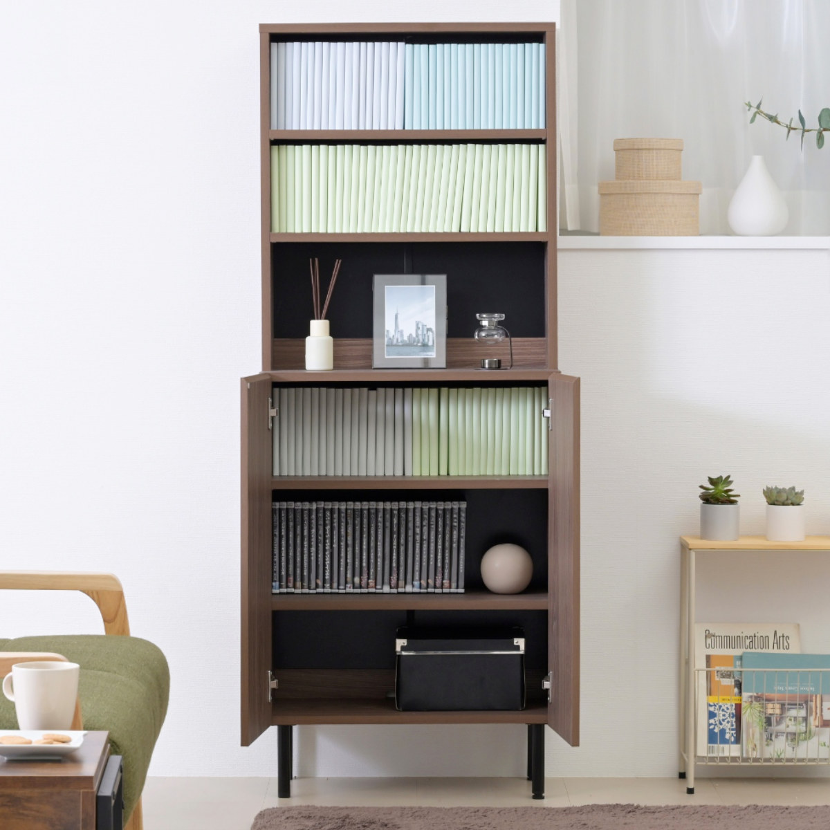 JK-PLAN（ジェイケイ・プラン） 本棚 幅60cm キャビネット ハイタイプ