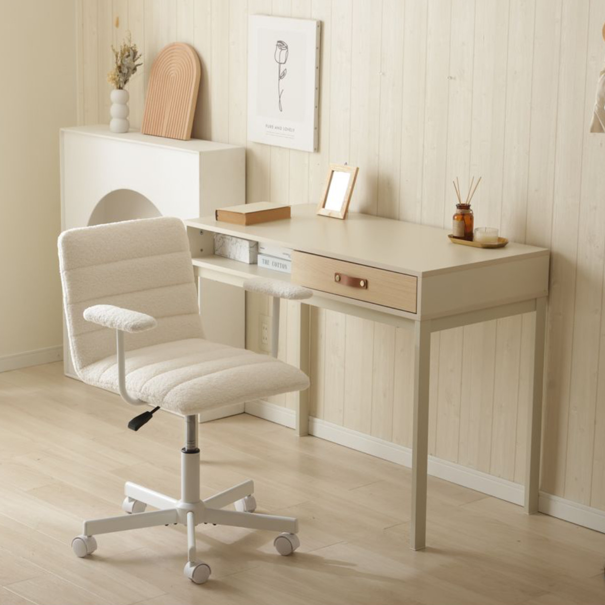 セルタン ワークデスク 幅100cm 引出し付 シンプルモダンデスク