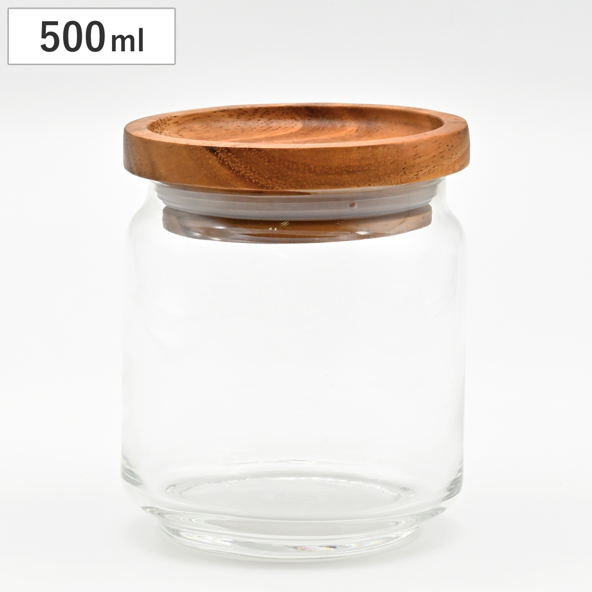 保存容器 ガラスジャー 500ml 天然木 アカシア （ キャニスター 保存瓶