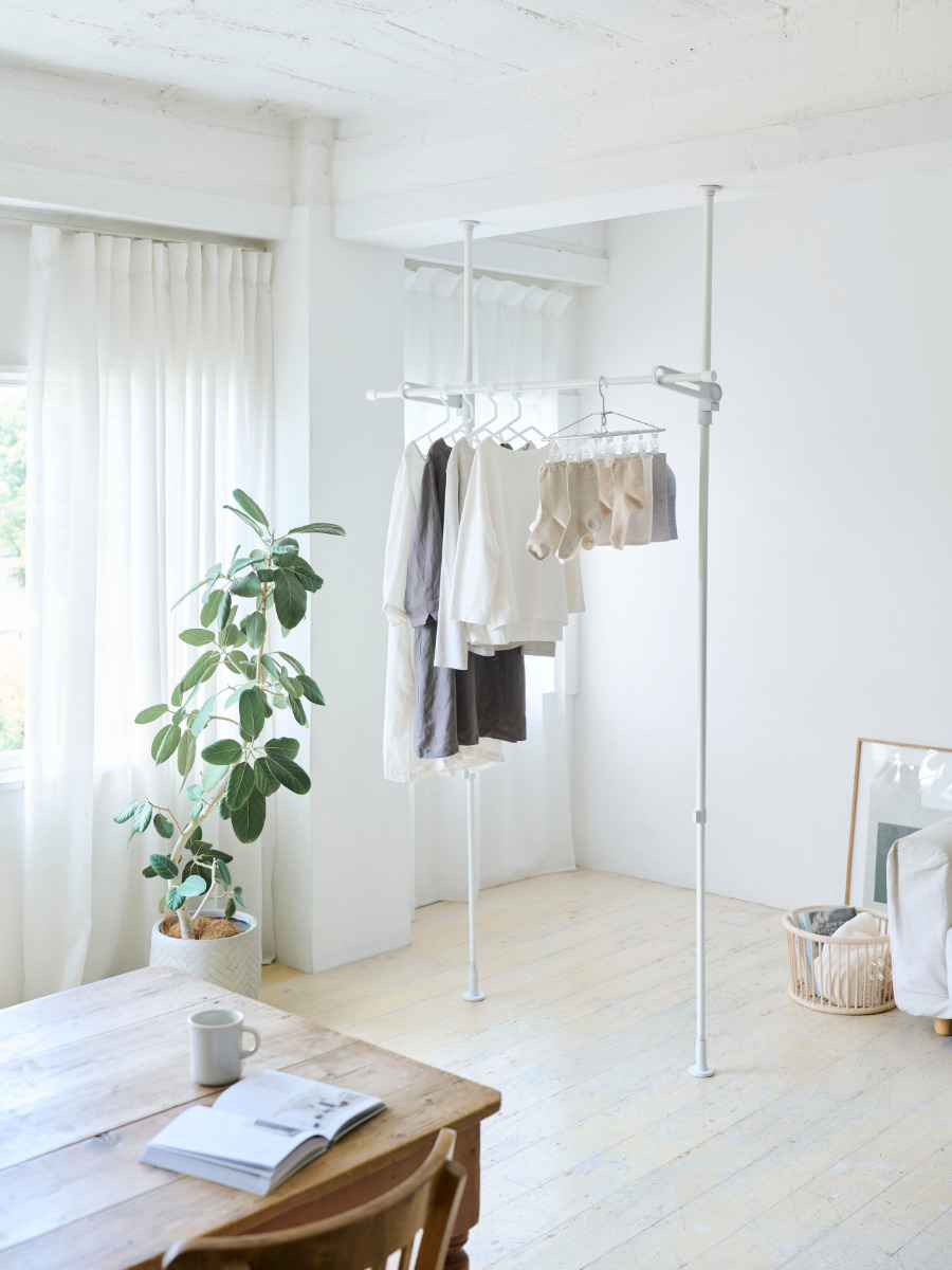 平安伸銅工業 室内物干し 竿受け 室内つっぱり竿受け 1段 （ 物干し