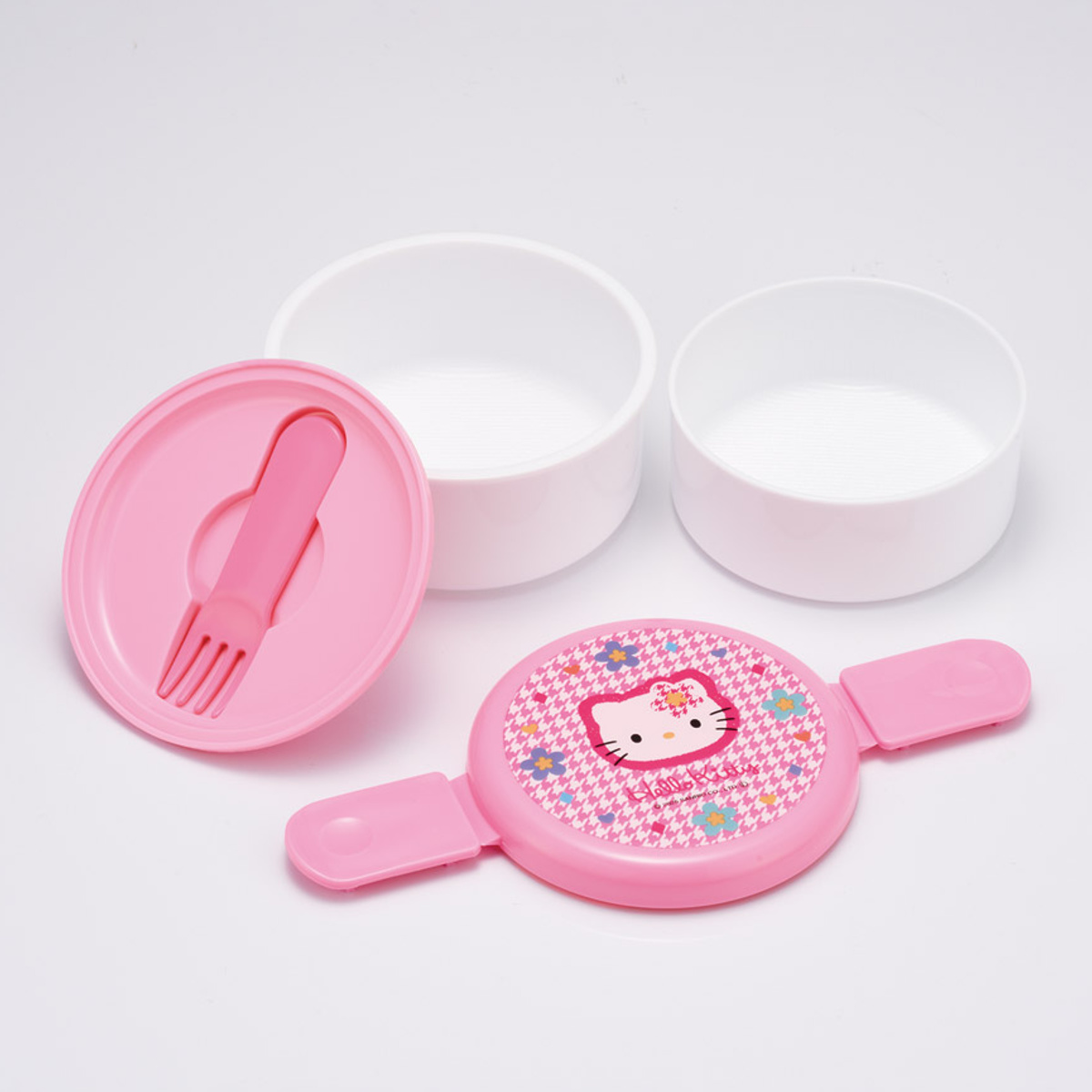 スケーター 弁当箱 500ml 抗菌丸型ランチBOX2段 キティ カオハナ （ 食
