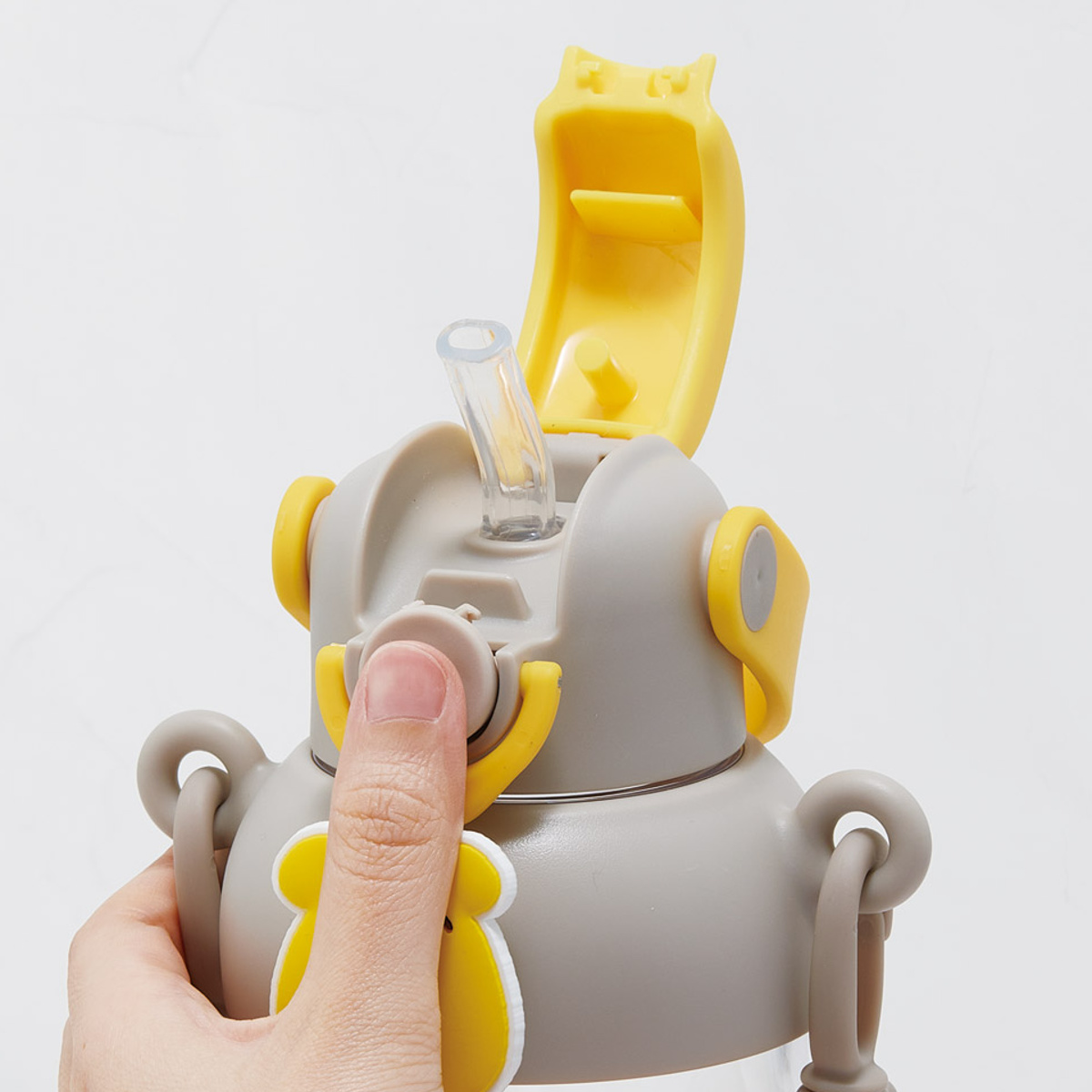 スケーター 水筒 650ml ラバーマスコット付ストローボトル くまのプー