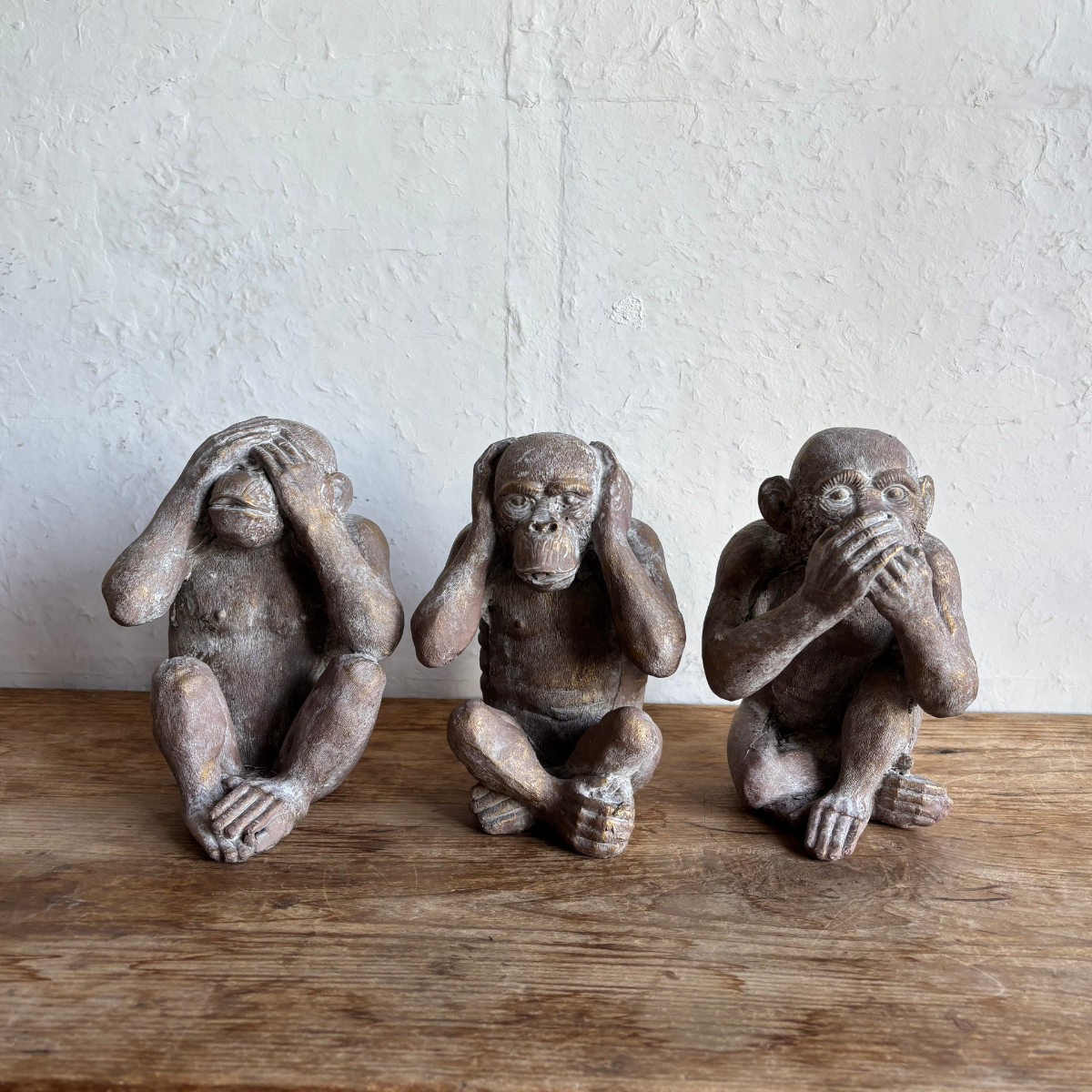 オブジェ デコール セメントオブジェ 見ザル聞カザル言ワザル 3匹組