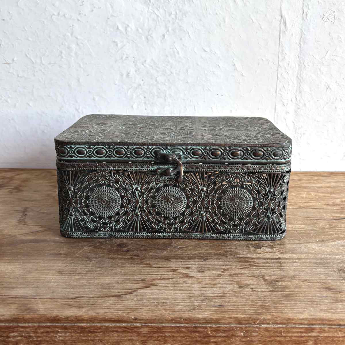 収納ボックス アンクブリキボックス S 小物入れ ふた付き 幅25.5×奥行