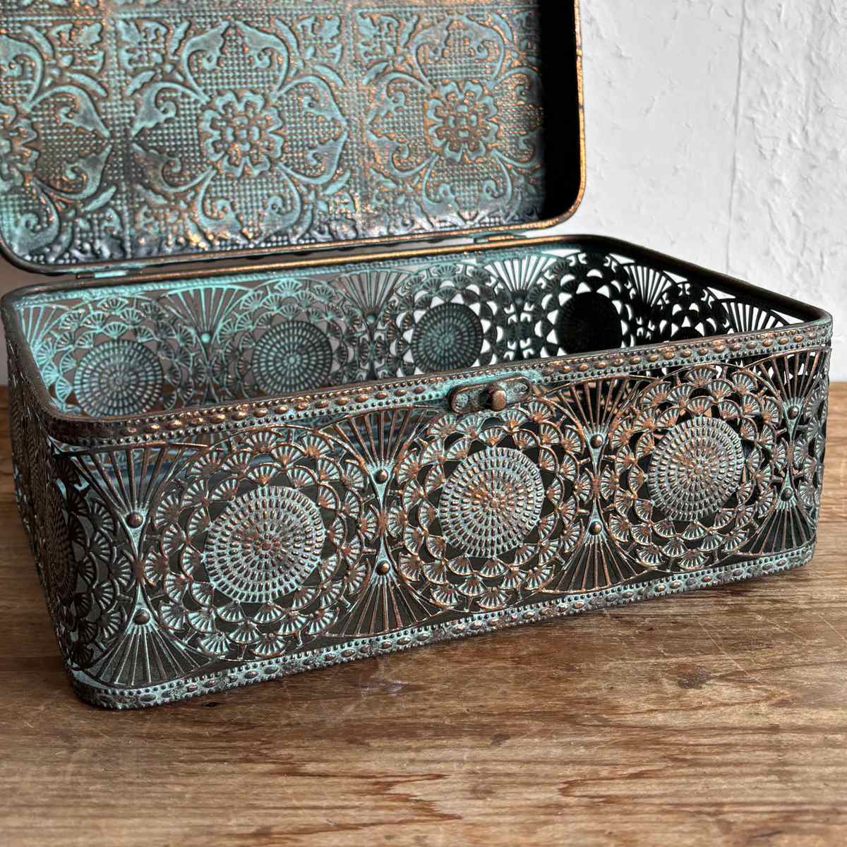 収納ボックス アンクブリキボックス S 小物入れ ふた付き 幅25.5×奥行