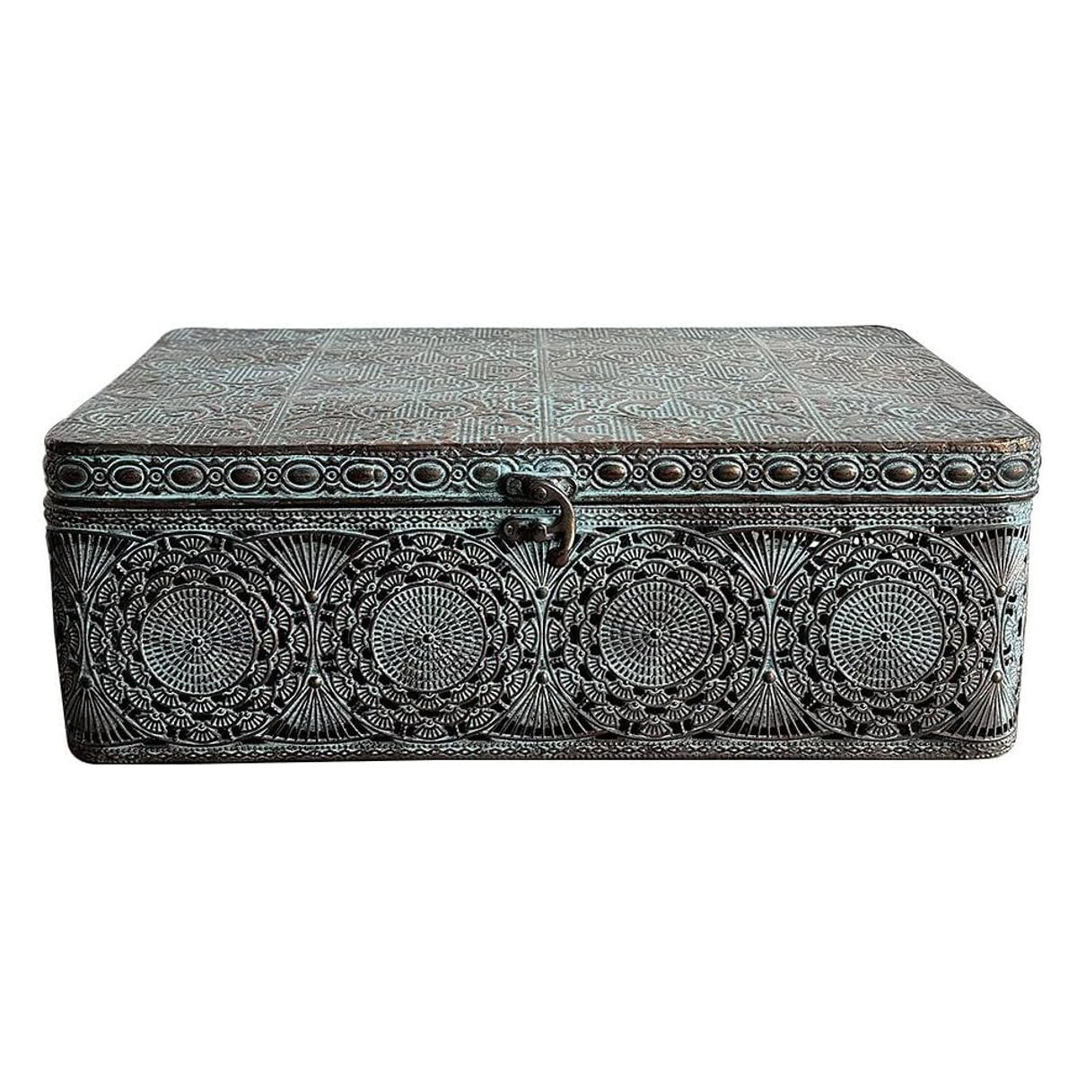 収納ボックス アンクブリキボックス L 小物入れ ふた付き 幅36×奥行