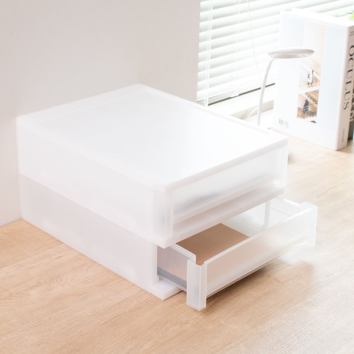 サンコープラスチック 収納ケース 引出し Brio A4 浅型2段ケース 約幅