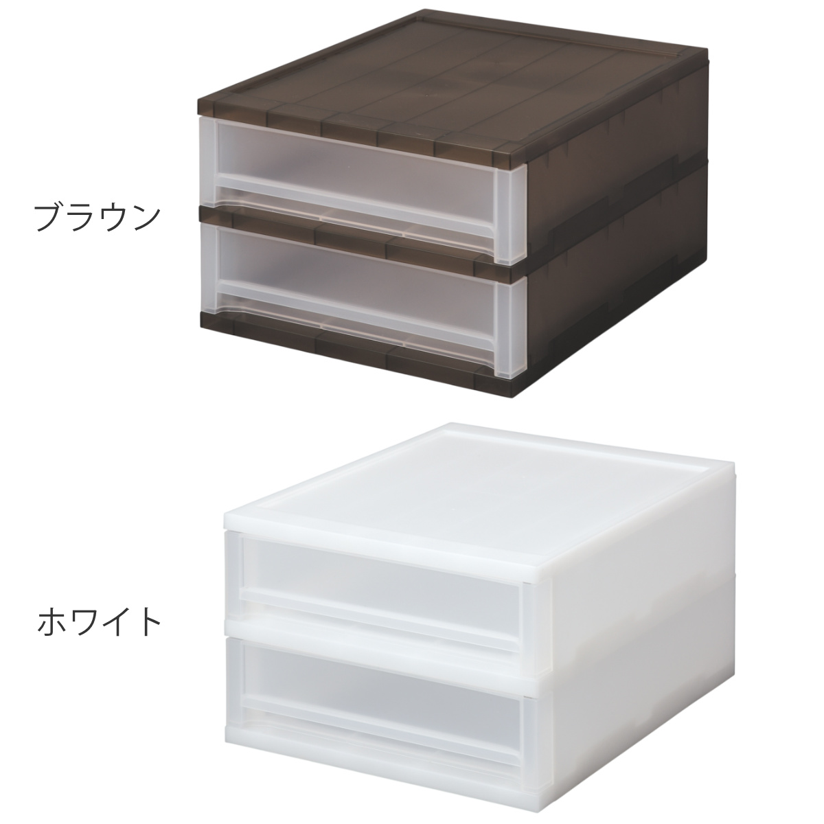 サンコープラスチック 収納ケース 引出し Brio A4 浅型2段ケース 約幅