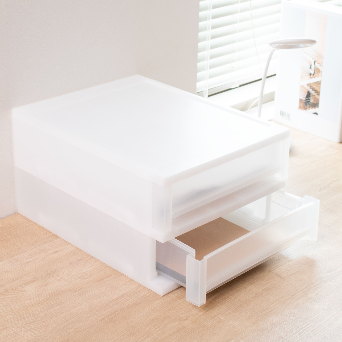 サンコープラスチック 収納ケース 引出し Brio A4 浅型2段ケース 約幅