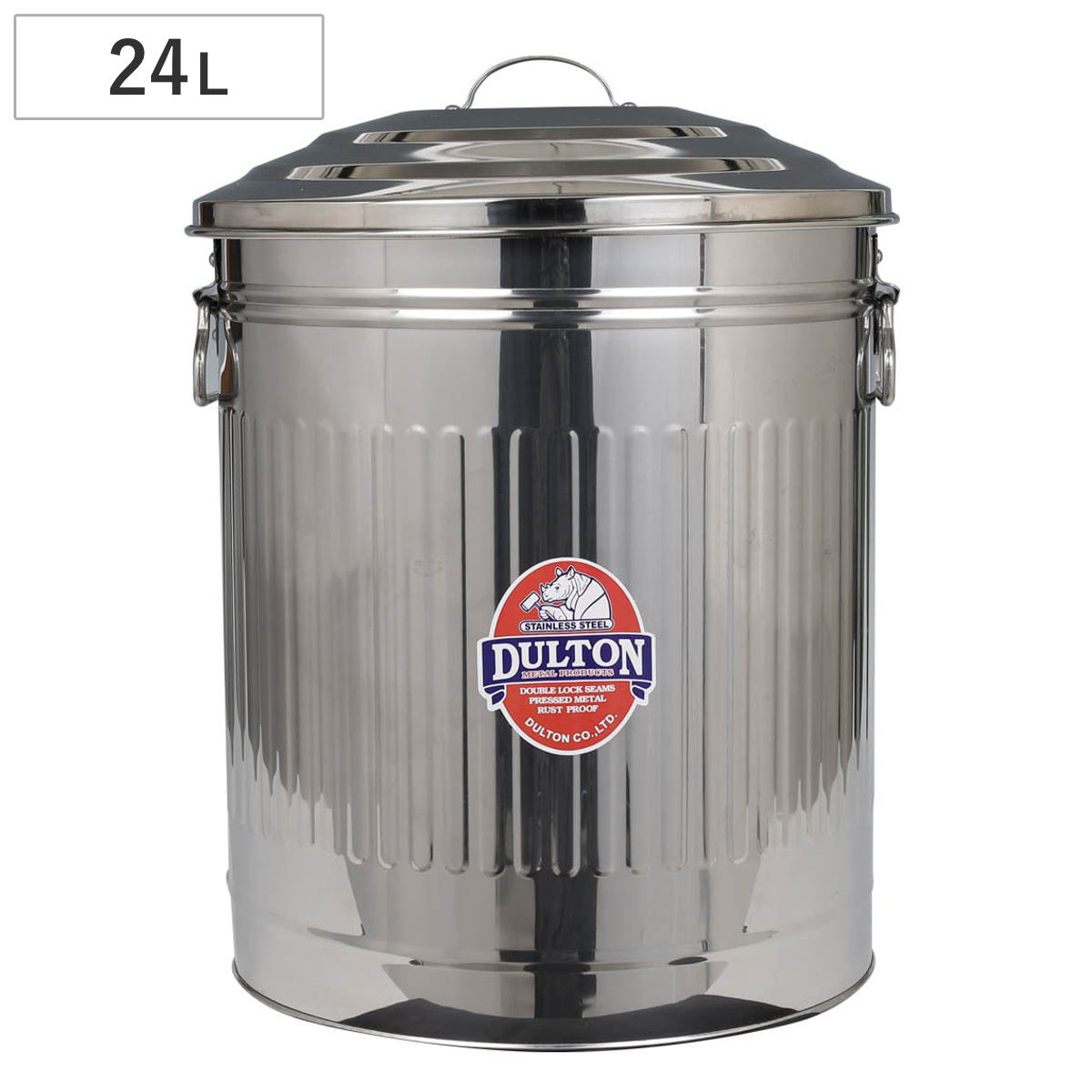 DULTON（ダルトン） ゴミ箱 24Lフタ付 ステンレス製 ガベージ カン L