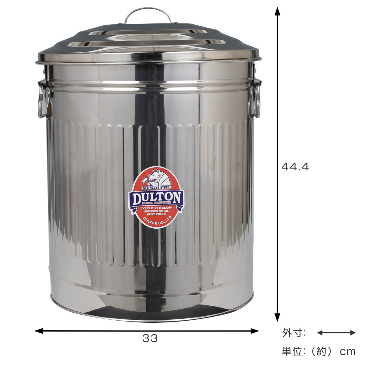 DULTON（ダルトン） ゴミ箱 24Lフタ付 ステンレス製 ガベージ カン L
