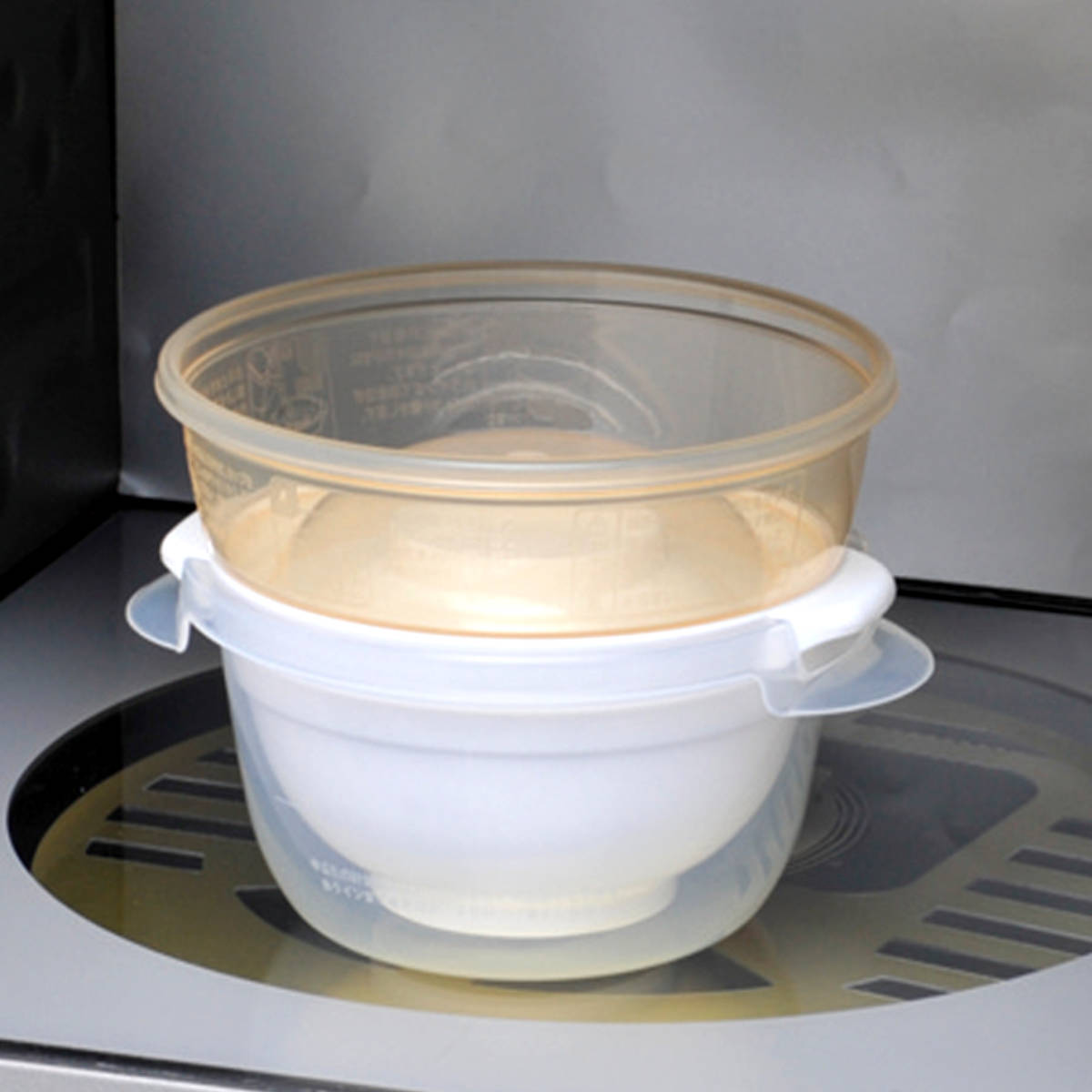 電子レンジ炊飯器 一膳 二重蓋 日本製 （ レンジ 簡単 手軽 時短 調理