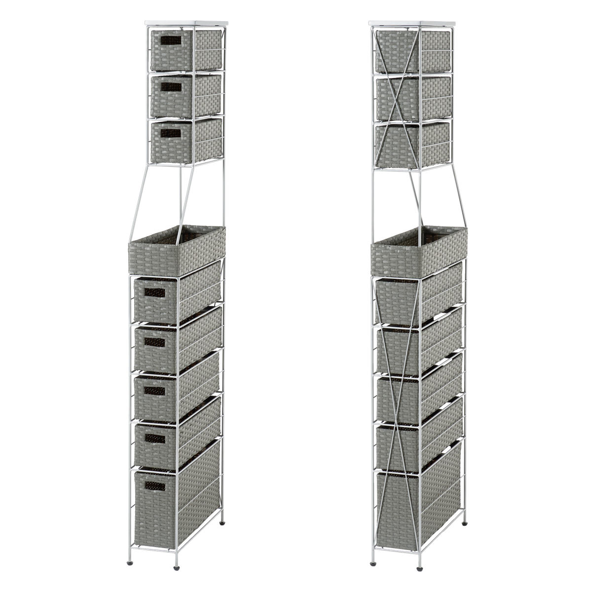 HAGiHARA（萩原） ランドリーチェスト 幅15cm 8段 スリム 引き出し