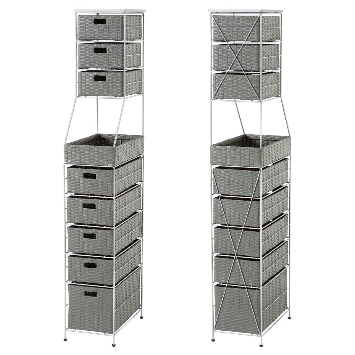 HAGiHARA（萩原） ランドリーチェスト 幅25cm 8段 スリム 引き出し