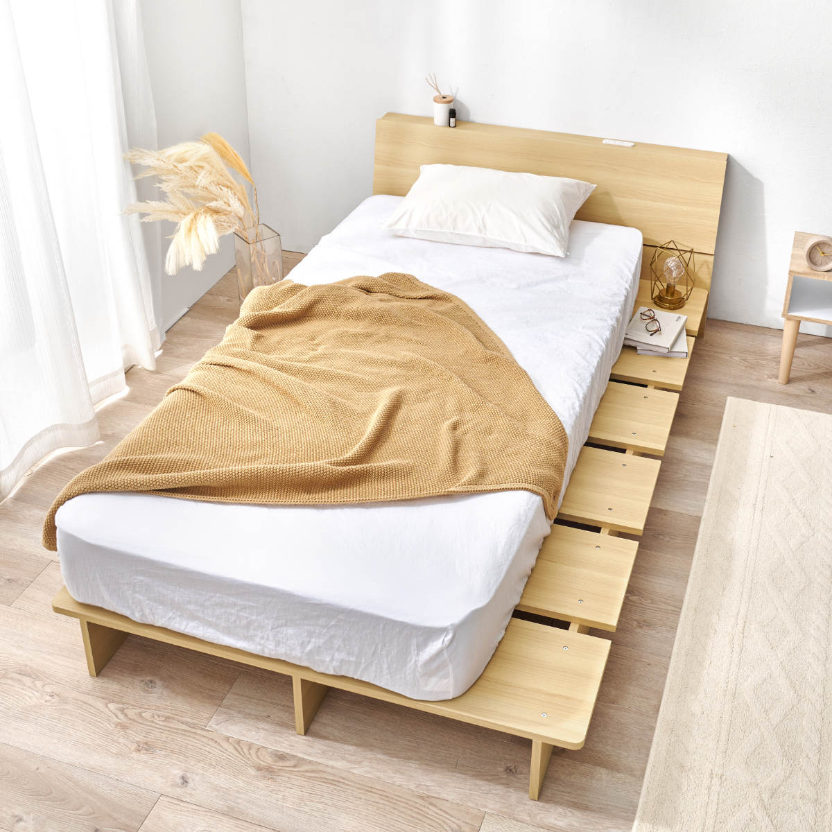 HAGiHARA（萩原） ローベッド シングル 幅120cm ステージベッド