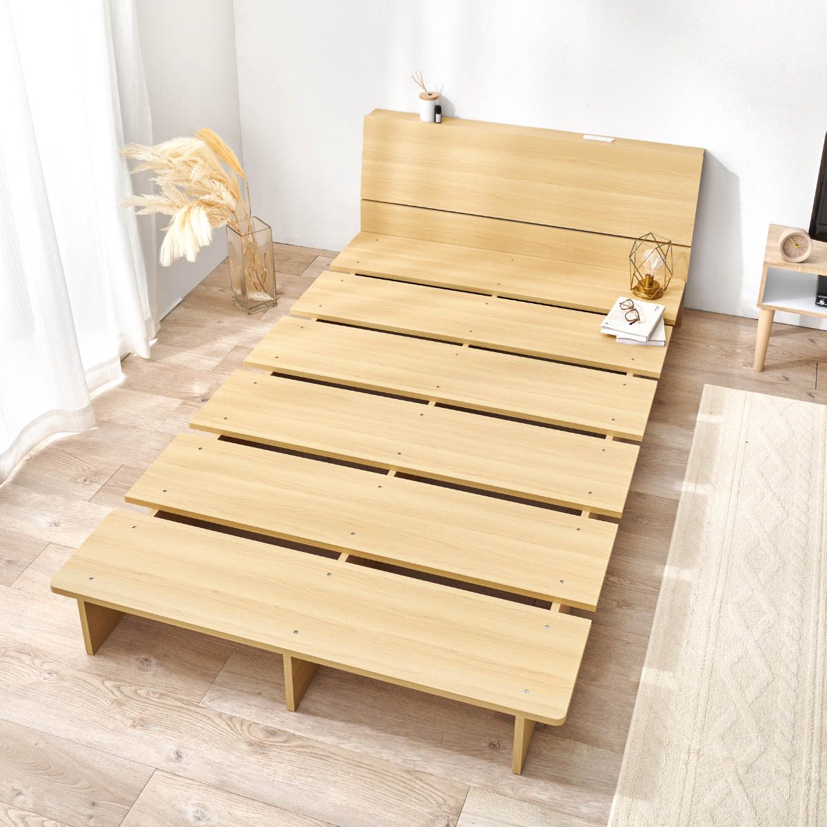 HAGiHARA（萩原） ローベッド シングル 幅120cm ステージベッド