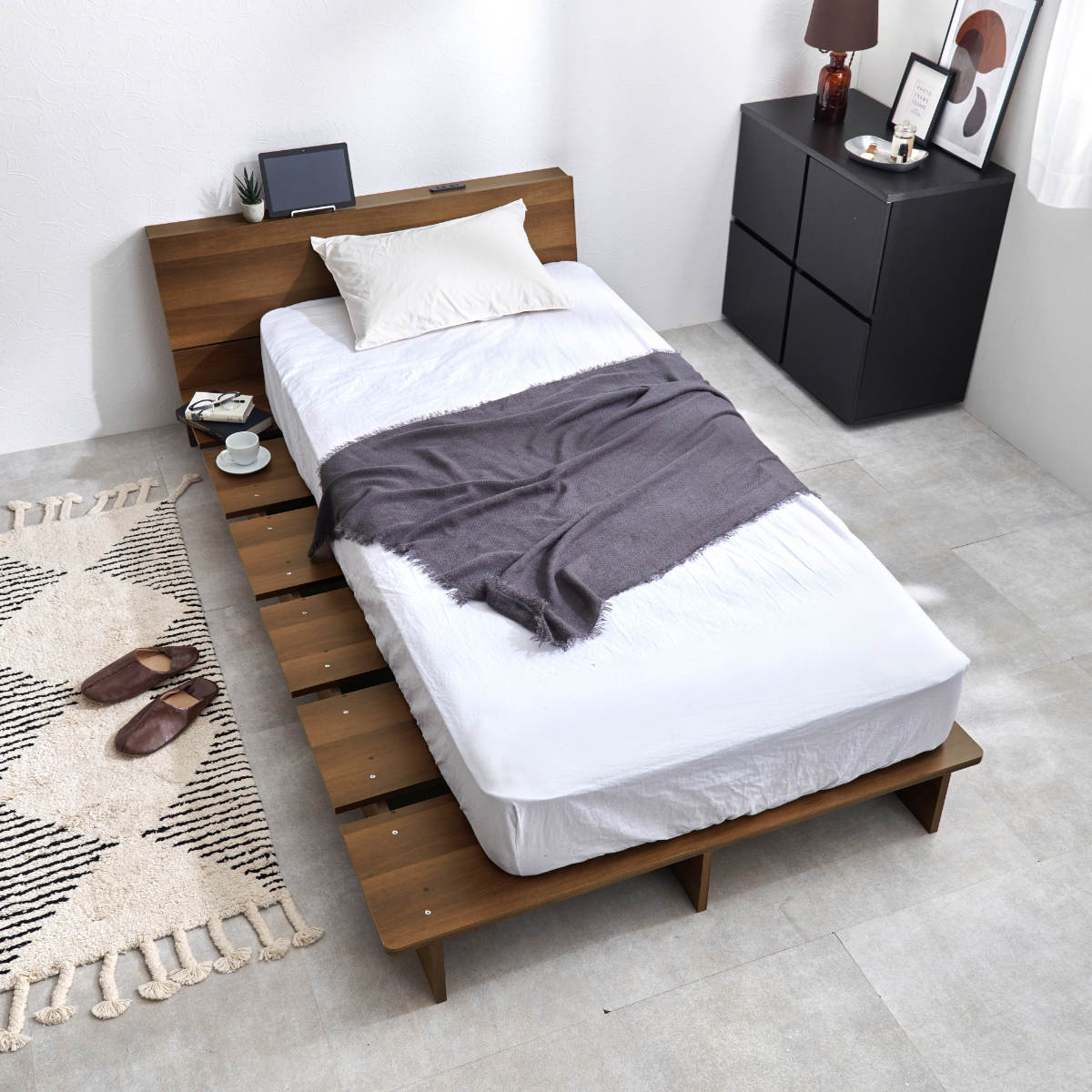 HAGiHARA（萩原） ローベッド シングル 幅120cm ステージベッド