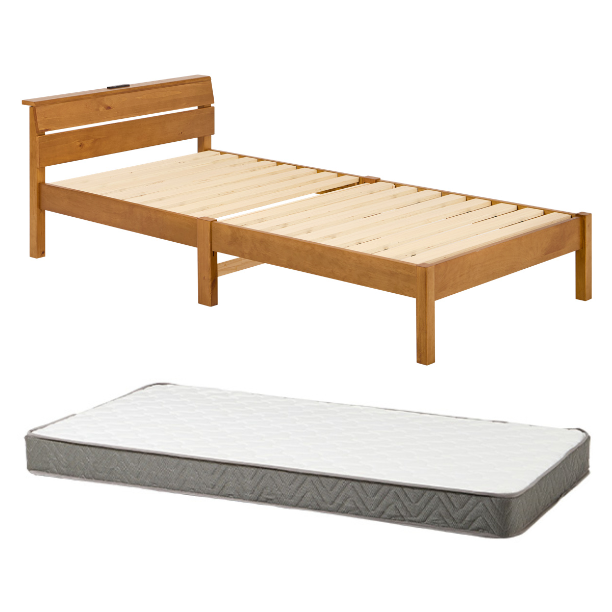 HAGiHARA(萩原) 3分組立ベッド シングル ボンネルマットレス付 HAGiHARA(萩原) 3分組立ベッド シングル ボンネルマットレス付