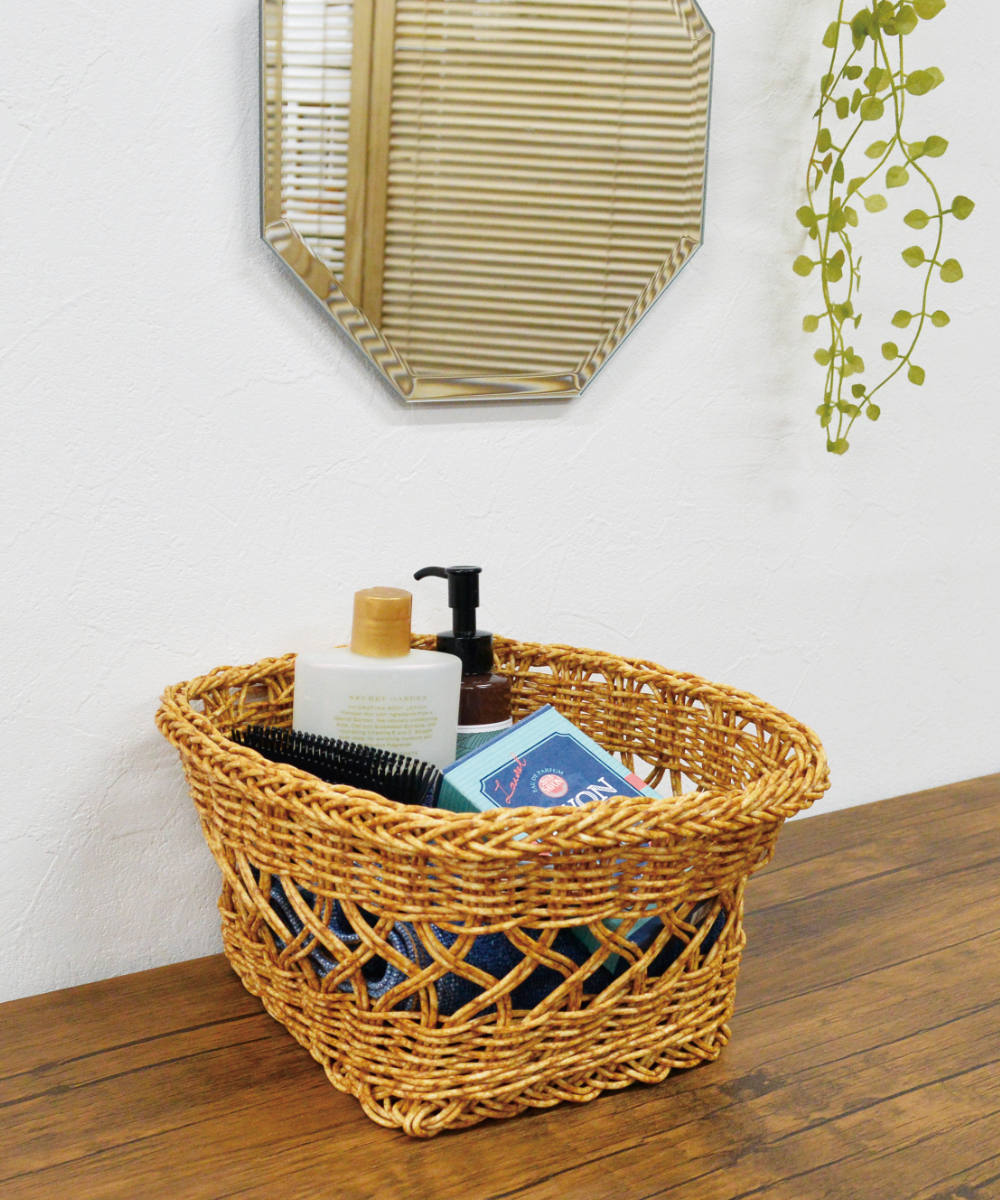 かご 洗える ルル バスケット スクエア S （ 幅25×奥行21×高さ14cm