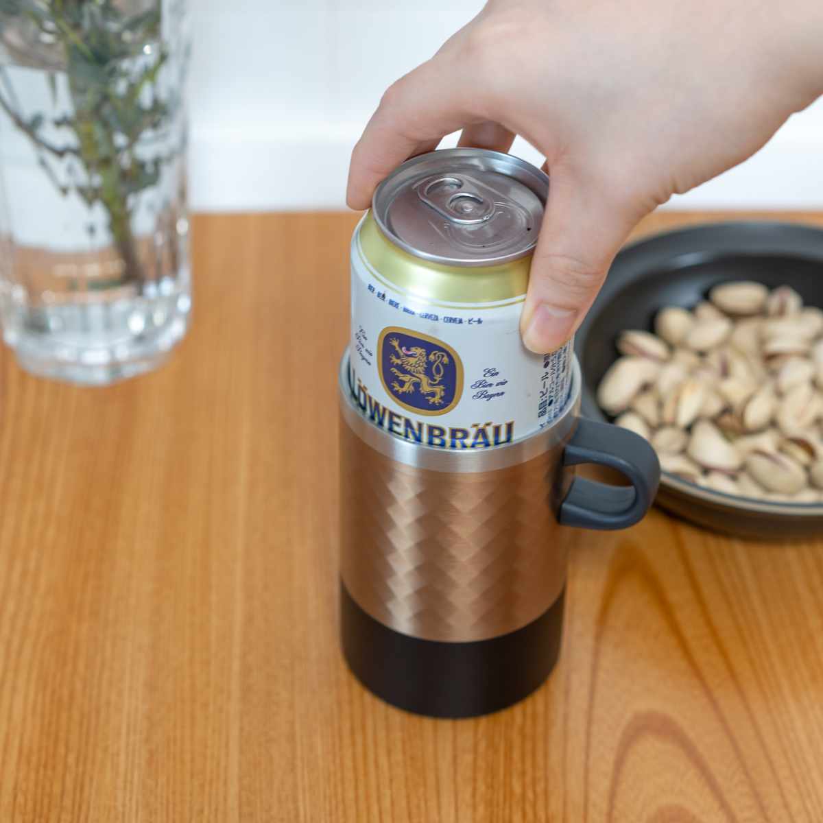 タンブラー 350ml フォルテック 取っ手付 缶ホルダー （ ステンレス 