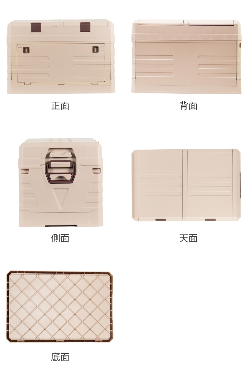収納ボックス 2WAYオープン コンテナ L 折りたたみ 幅58×奥行39×高さ