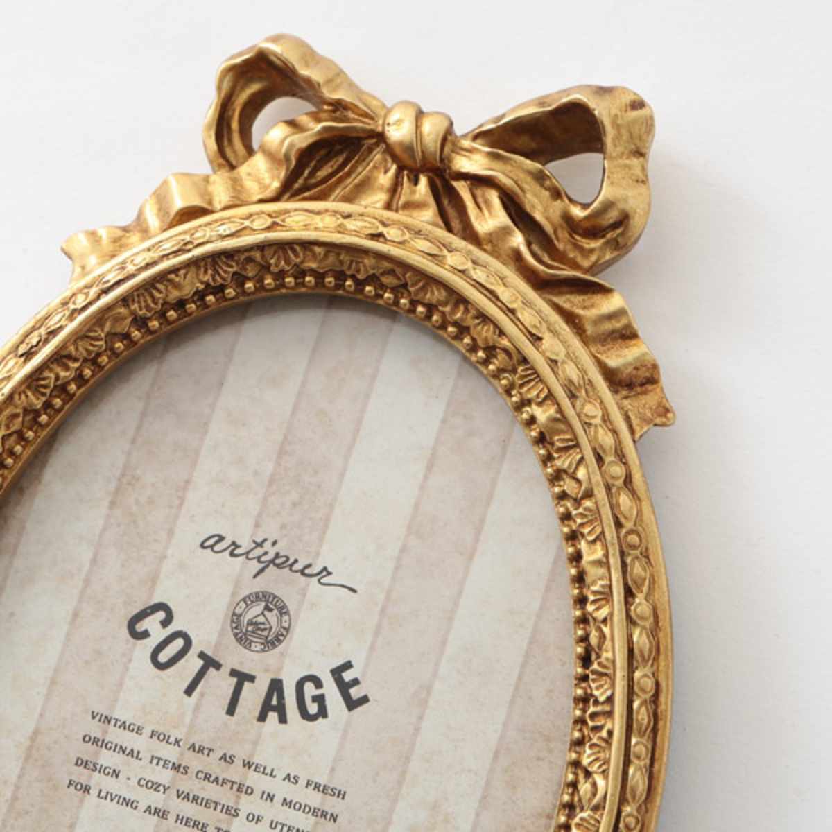 フォトフレーム オーバルリボンフォトフレーム レジン （ 写真立て