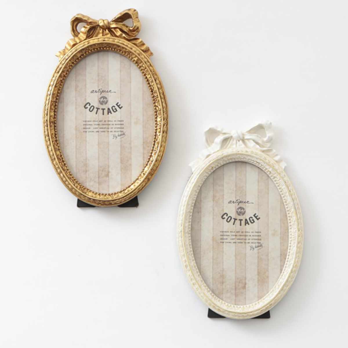 フォトフレーム オーバルリボンフォトフレーム レジン （ 写真立て