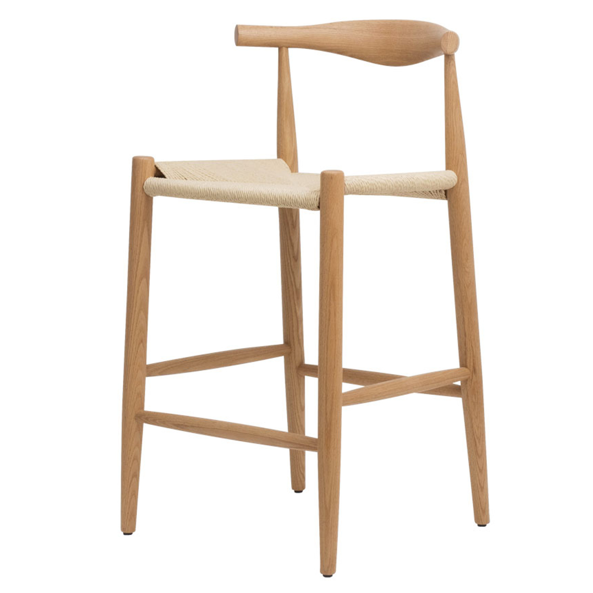 カウンターチェア 座面高65cm ペーパーコード レッドオーク スツール