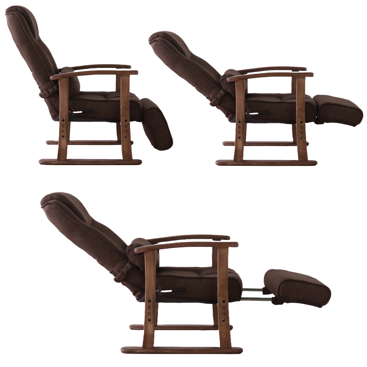 高座椅子 ハイバック フットレスト付 座面3段階調整 ポケットコイル