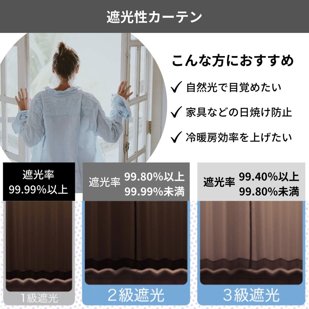 ユニベール（UNIVERS） カーテン 遮光 2級 2枚組 幅100cm×丈200cm