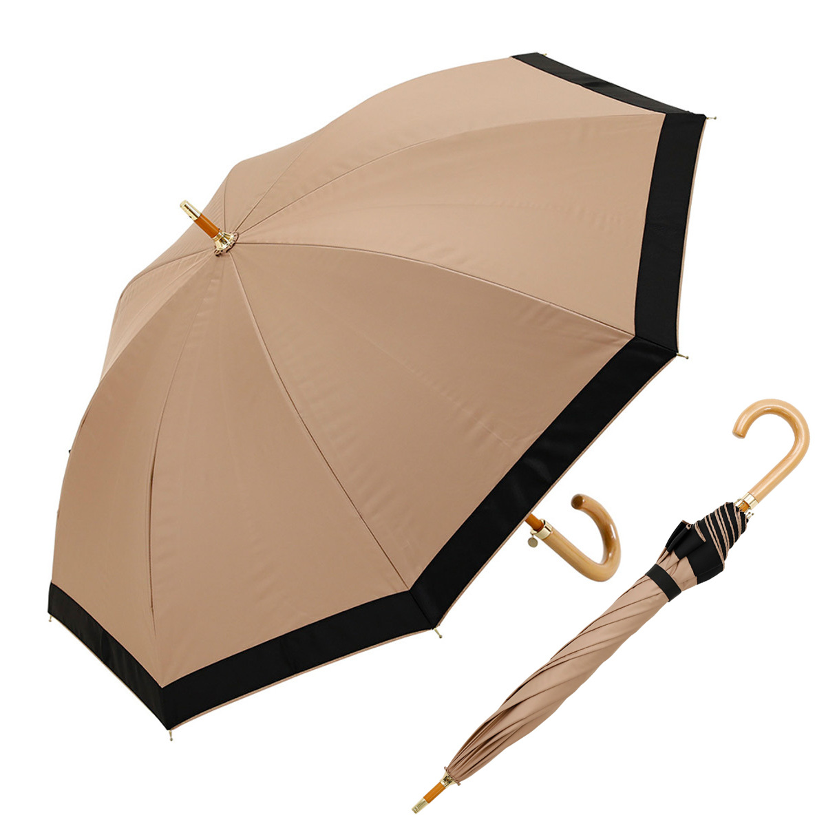長傘 centelleo 晴雨兼用 グログラン リボン パラソル 手開き式 50cm