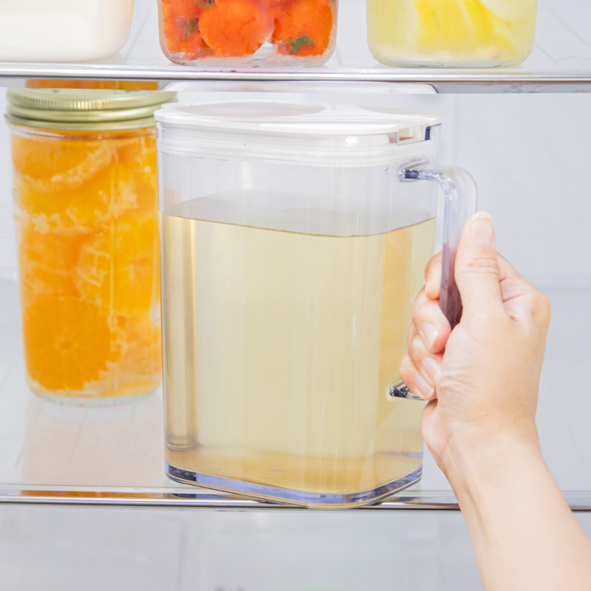 冷水筒 1.2L 棚に収まる冷水筒 （ 食洗機対応 ワンプッシュ 熱湯OK