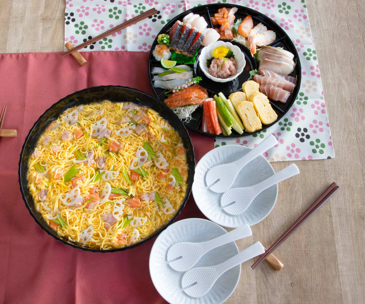 大皿/寿司桶/おもてなし/海老/セット 箔-】 ホーム＆キッチン 大皿寿司桶おもてなし海老セット