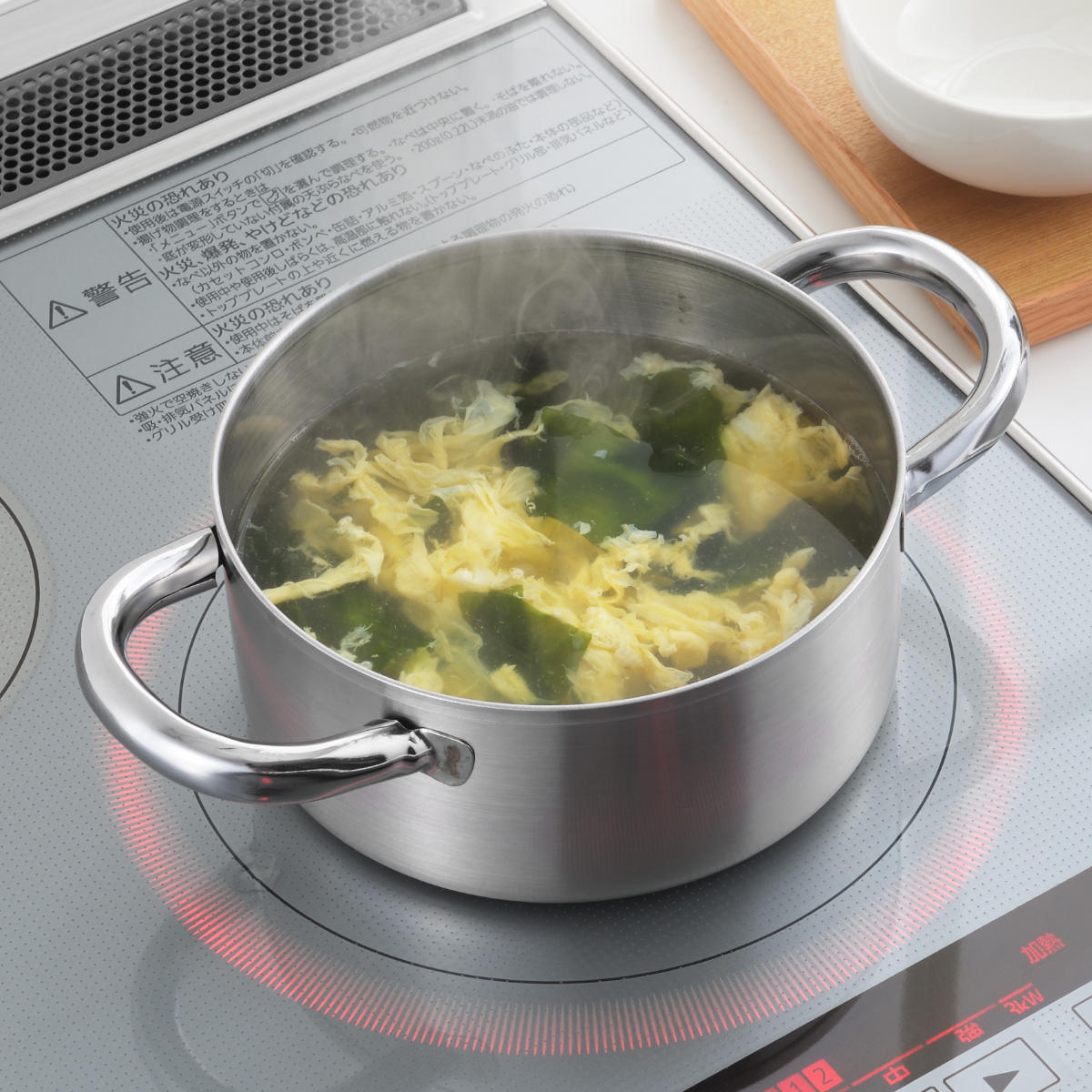 ヨシカワ 飲茶蒸し鍋 16cm 2段 IH対応 ステンレス製 日本製 菰田欣也