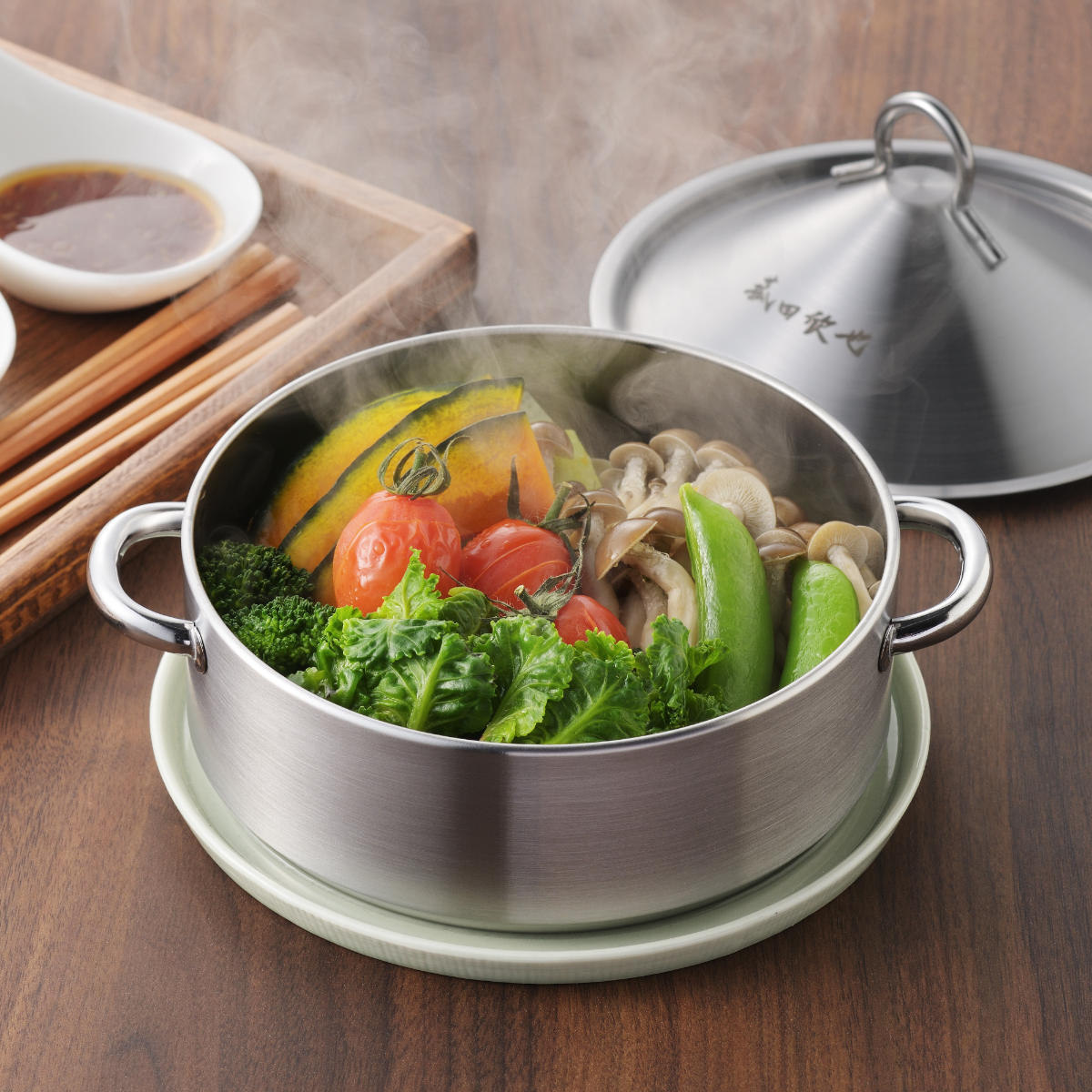 ヨシカワ 飲茶蒸し鍋 16cm 3段 IH対応 ステンレス製 日本製 菰田欣也