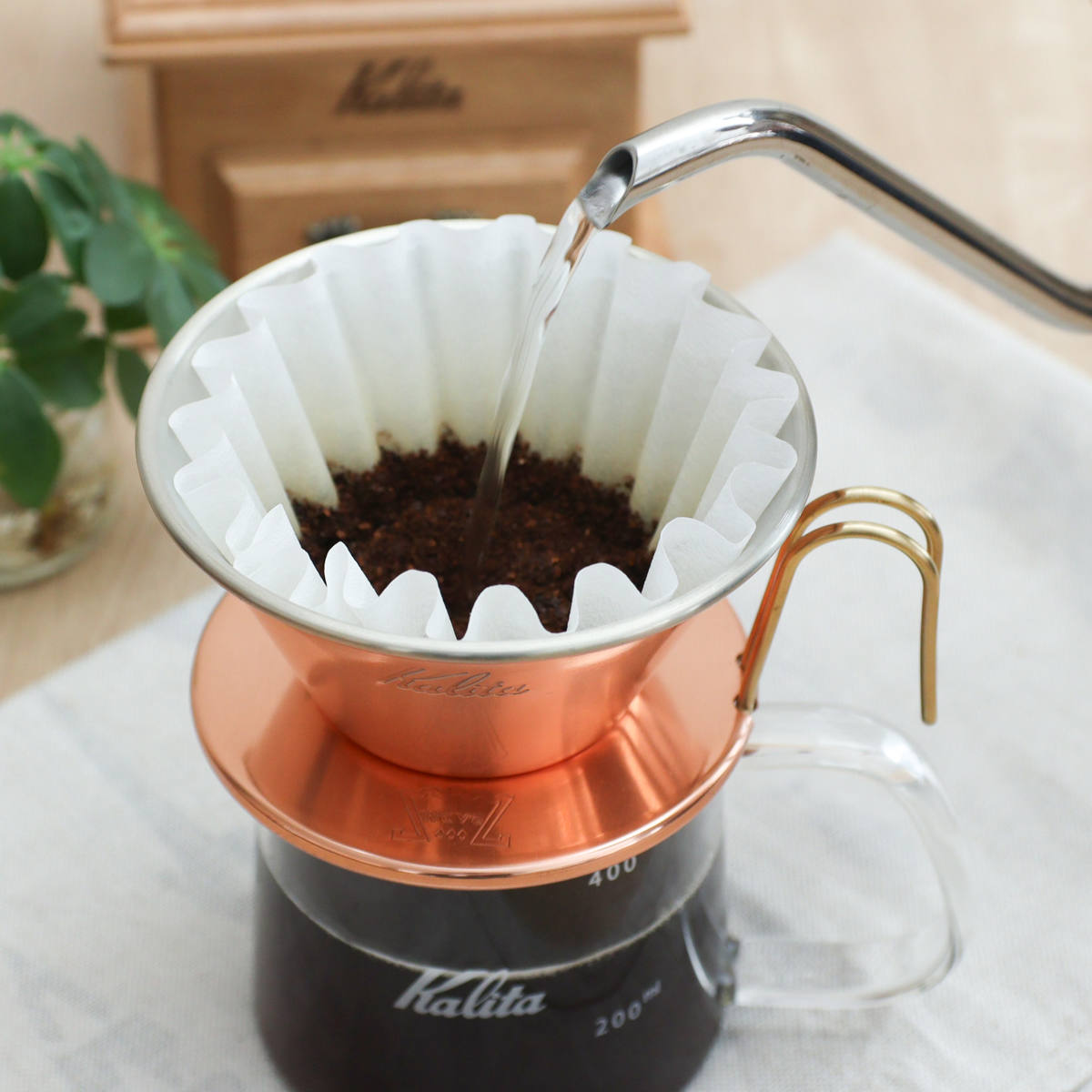 Kalita（カリタ） ドリッパー WDC-185 （ 2〜4人用 銅製 日本製 三つ穴