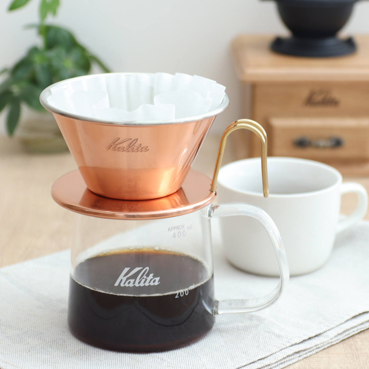 Kalita（カリタ） ドリッパー WDC-185 （ 2〜4人用 銅製 日本製 三つ穴