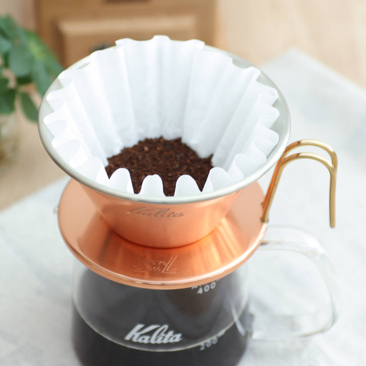 Kalita（カリタ） ドリッパー WDC-185 （ 2〜4人用 銅製 日本製 三つ穴